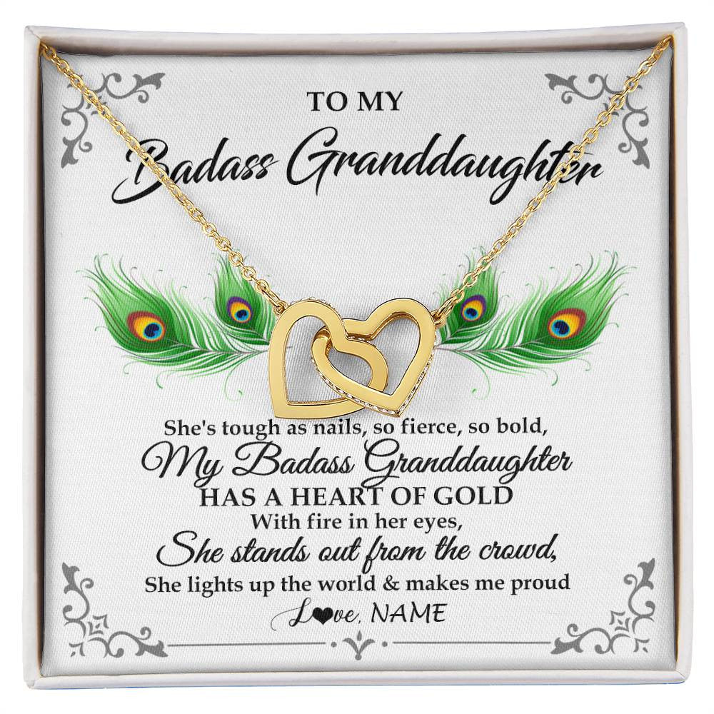 Personalized To My Badass Granddaughter Necklace From Grandma Love You Always Granddaughter Birthday Graduation Christmas Customized Gift Box Message Card