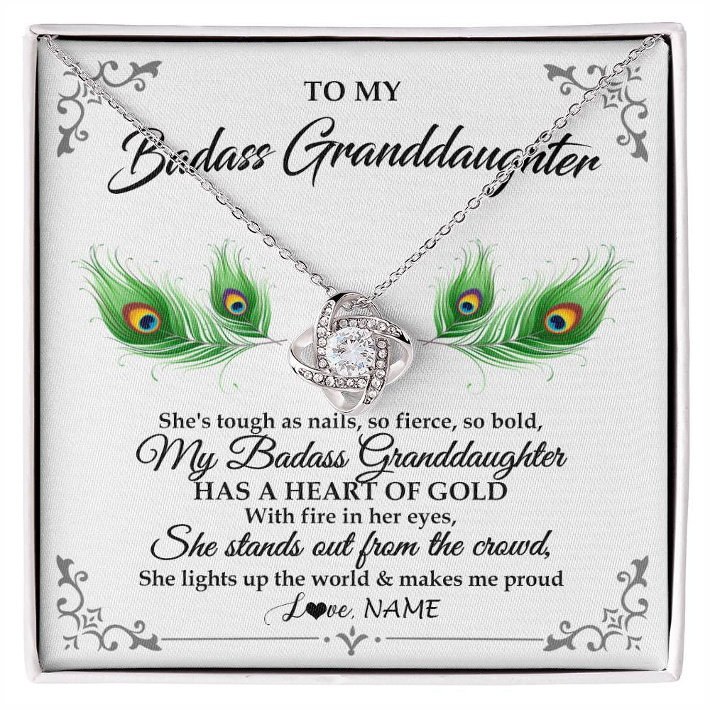 Personalized To My Badass Granddaughter Necklace From Grandma Love You Always Granddaughter Birthday Graduation Christmas Customized Gift Box Message Card
