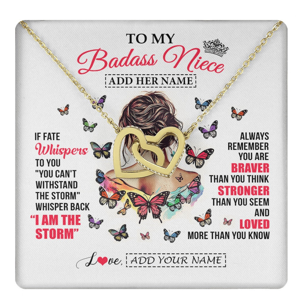 Personalized To My Badass Niece From Uncle Aunt Auntie Necklace I Am The Storm Niece Gifts Birthday Graduation Christmas Custom Gift Box Message Card
