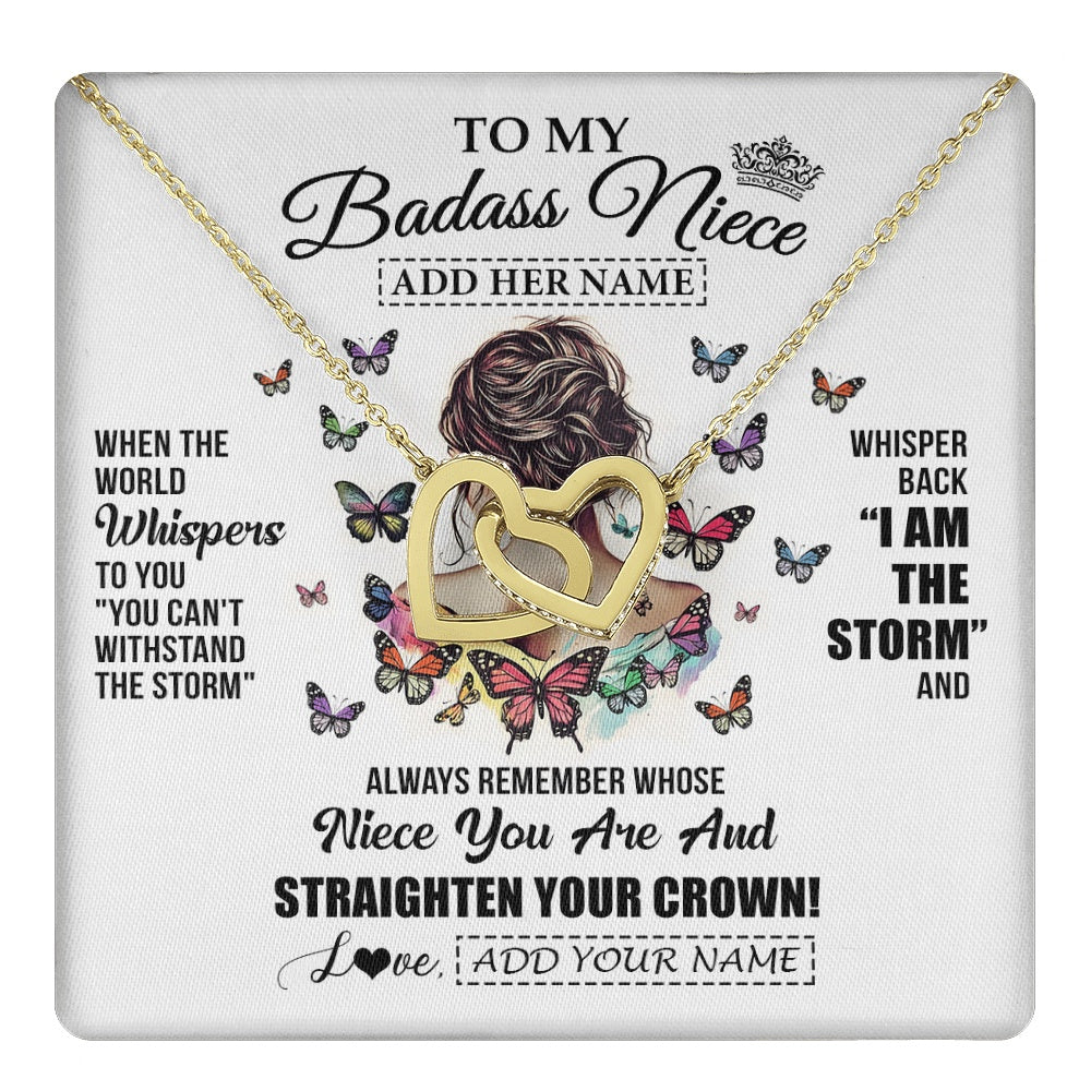 Personalized To My Badass Niece I Am The Storm Necklace From Uncle Aunt Auntie Beautiful Niece Birthday Gifts Graduation Christmas Gift Box Message Card