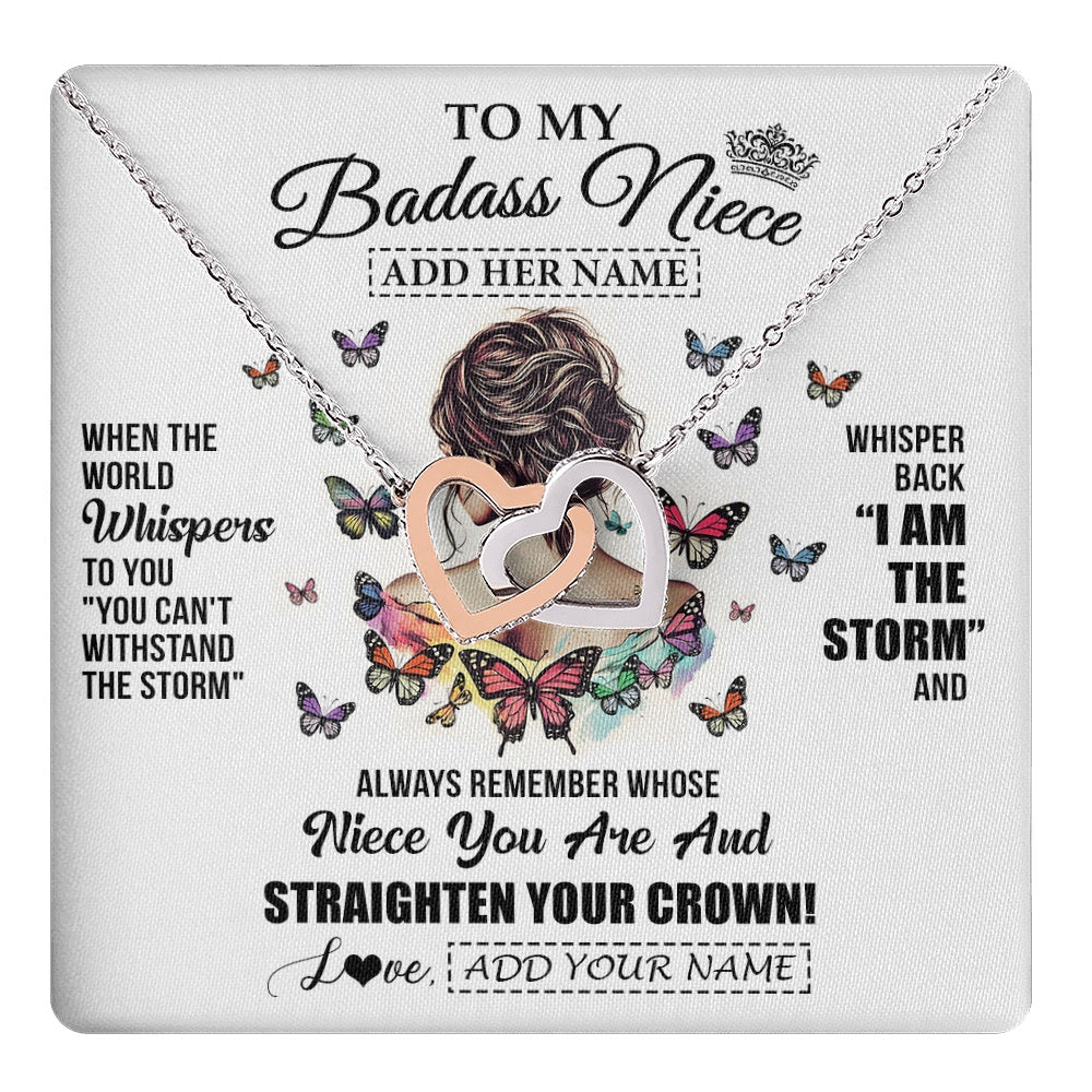 Personalized To My Badass Niece I Am The Storm Necklace From Uncle Aunt Auntie Beautiful Niece Birthday Gifts Graduation Christmas Gift Box Message Card