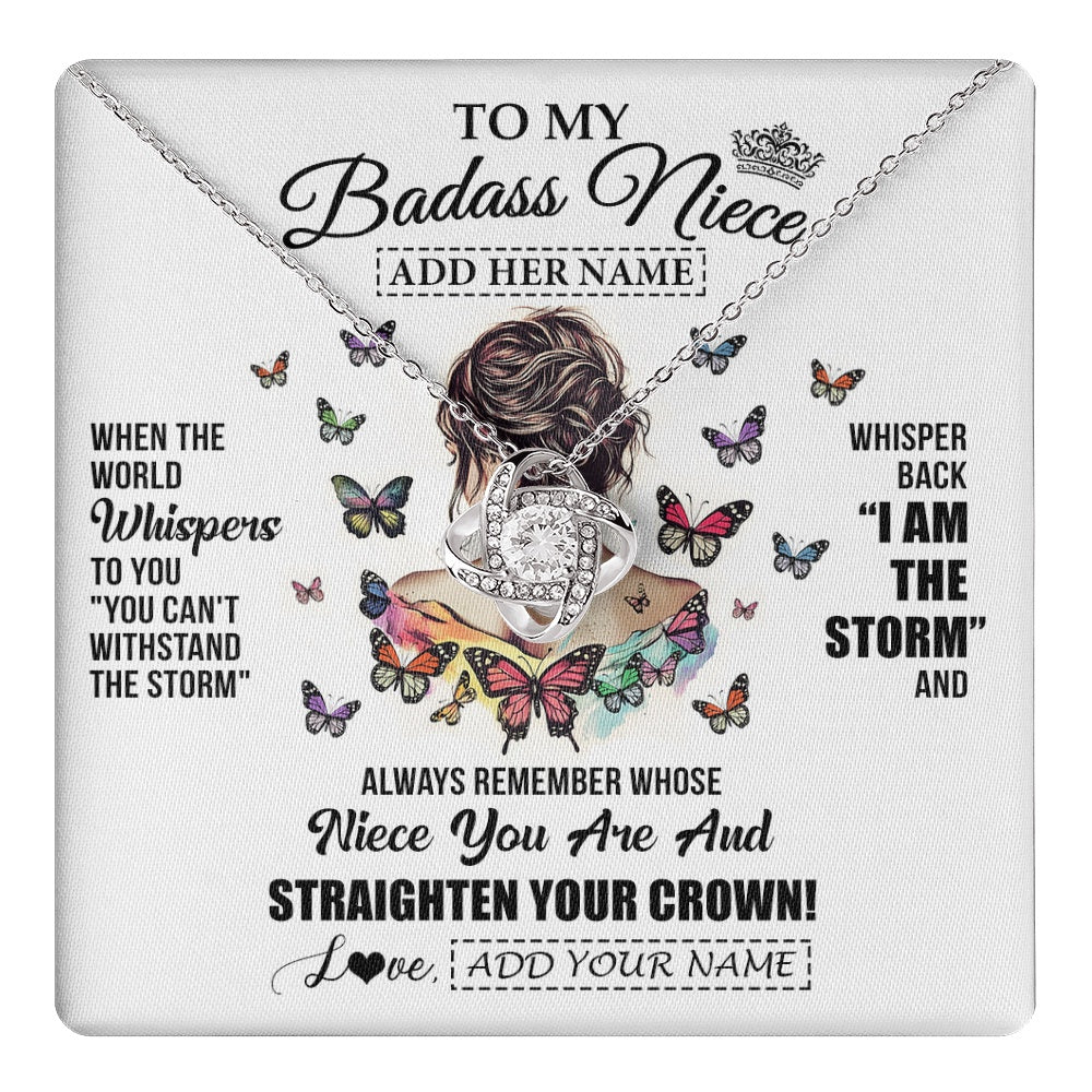 Personalized To My Badass Niece I Am The Storm Necklace From Uncle Aunt Auntie Beautiful Niece Birthday Gifts Graduation Christmas Gift Box Message Card