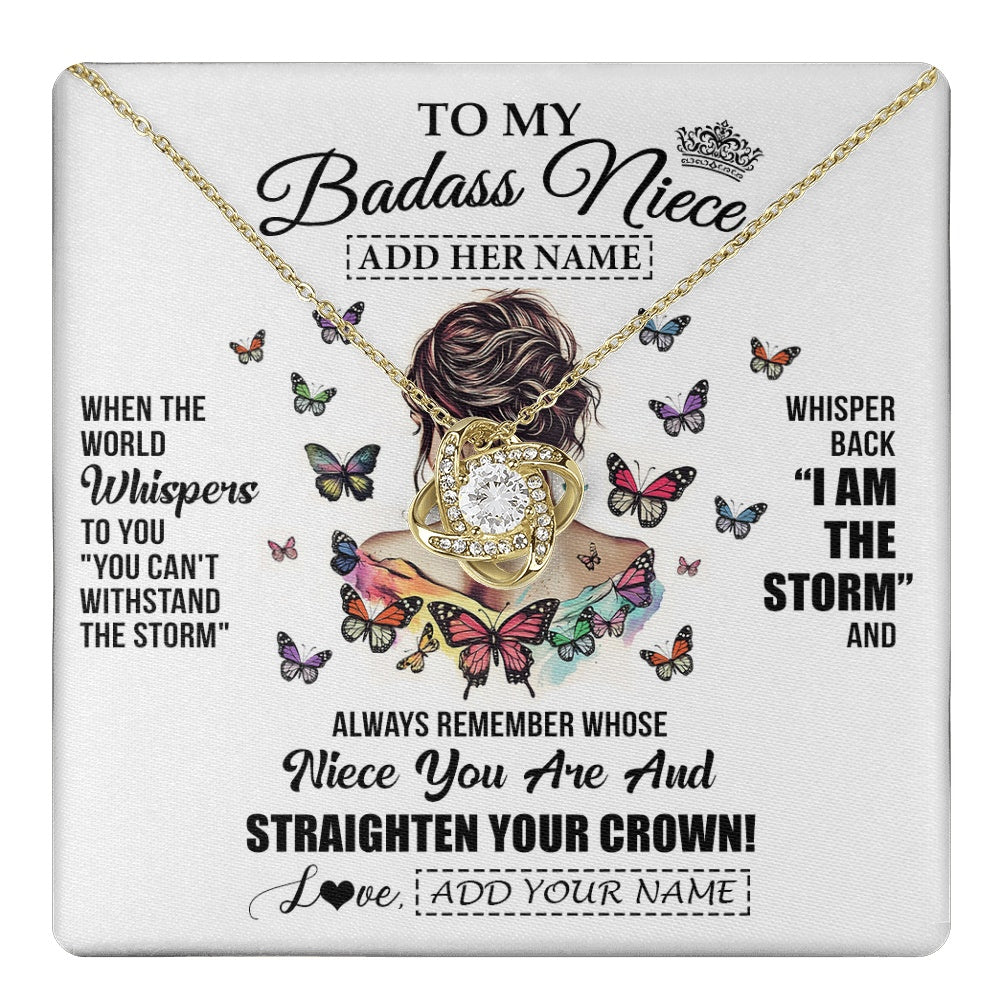 Personalized To My Badass Niece I Am The Storm Necklace From Uncle Aunt Auntie Beautiful Niece Birthday Gifts Graduation Christmas Gift Box Message Card