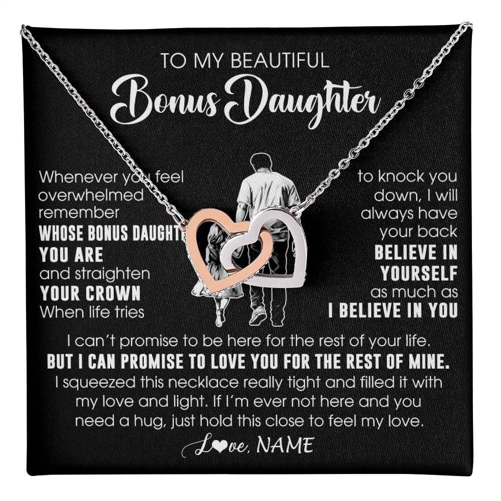 Personalized To My Beautiful Bonus Daughter Necklace From Step Dad Believe In Yourself Stepdaughter Birthday Gifts Jewelry Christmas Customized Message Card