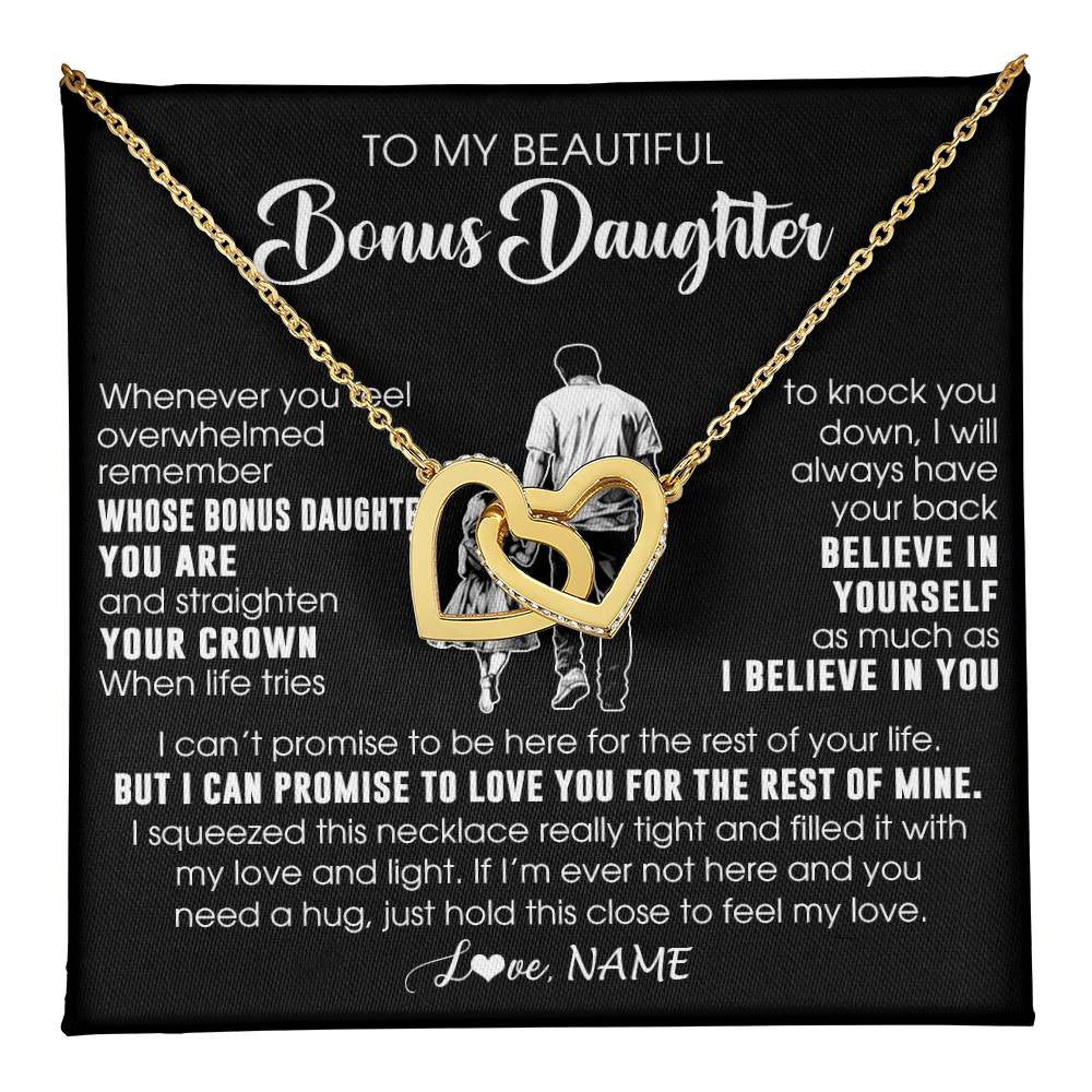 Personalized To My Beautiful Bonus Daughter Necklace From Step Dad Believe In Yourself Stepdaughter Birthday Gifts Jewelry Christmas Customized Message Card