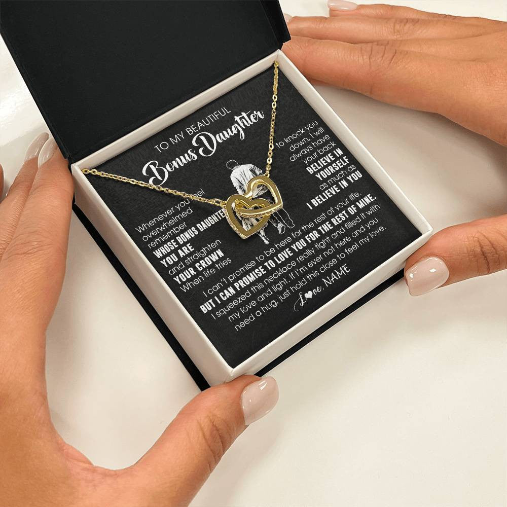 Personalized To My Beautiful Bonus Daughter Necklace From Step Dad Believe In Yourself Stepdaughter Birthday Gifts Jewelry Christmas Customized Message Card