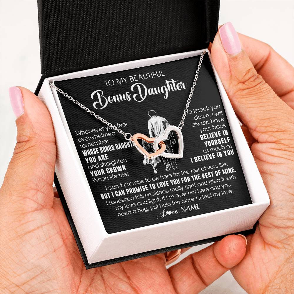 Personalized To My Beautiful Bonus Daughter Necklace From Step Dad Believe In Yourself Stepdaughter Birthday Gifts Jewelry Christmas Customized Message Card