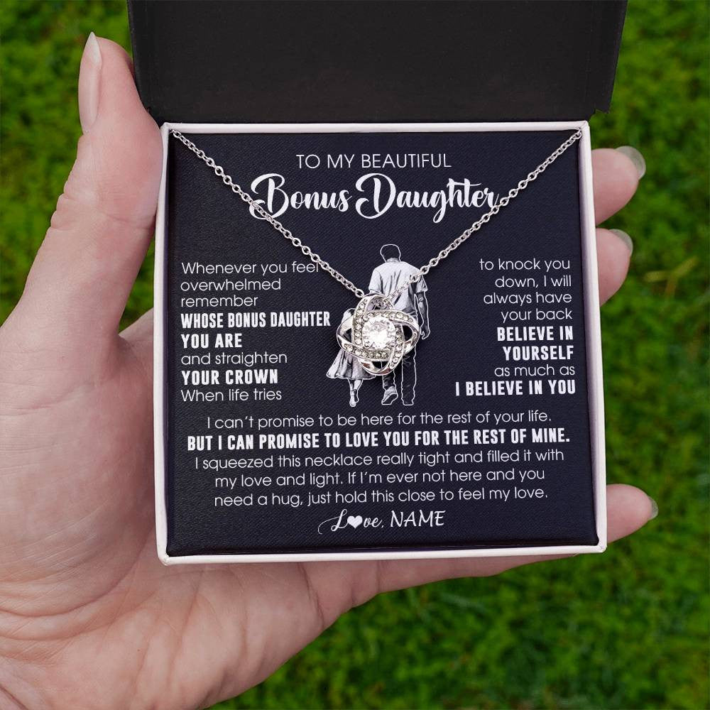 Personalized To My Beautiful Bonus Daughter Necklace From Step Dad Believe In Yourself Stepdaughter Birthday Gifts Jewelry Christmas Customized Message Card