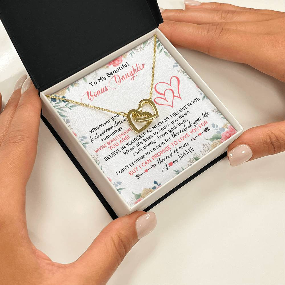 Personalized To My Beautiful Bonus Daughter Necklace From Stepfather Believe In You Stepdaughter Birthday Christmas Jewelry Customized Gift Box Message Card