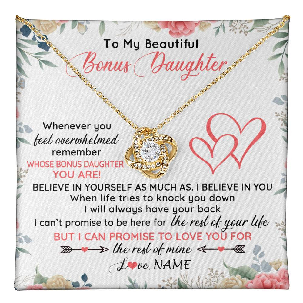 Personalized To My Beautiful Bonus Daughter Necklace From Stepfather Believe In You Stepdaughter Birthday Christmas Jewelry Customized Gift Box Message Card
