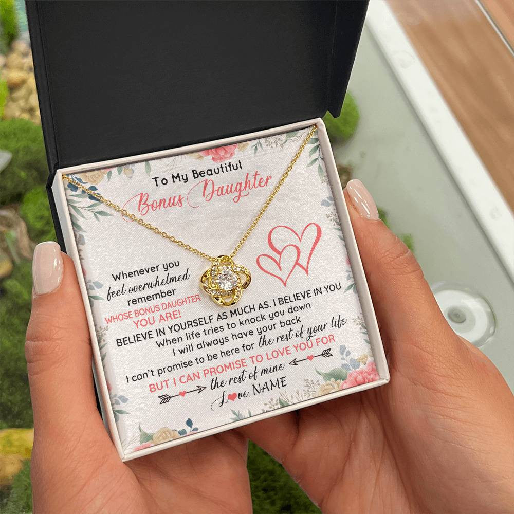 Personalized To My Beautiful Bonus Daughter Necklace From Stepfather Believe In You Stepdaughter Birthday Christmas Jewelry Customized Gift Box Message Card