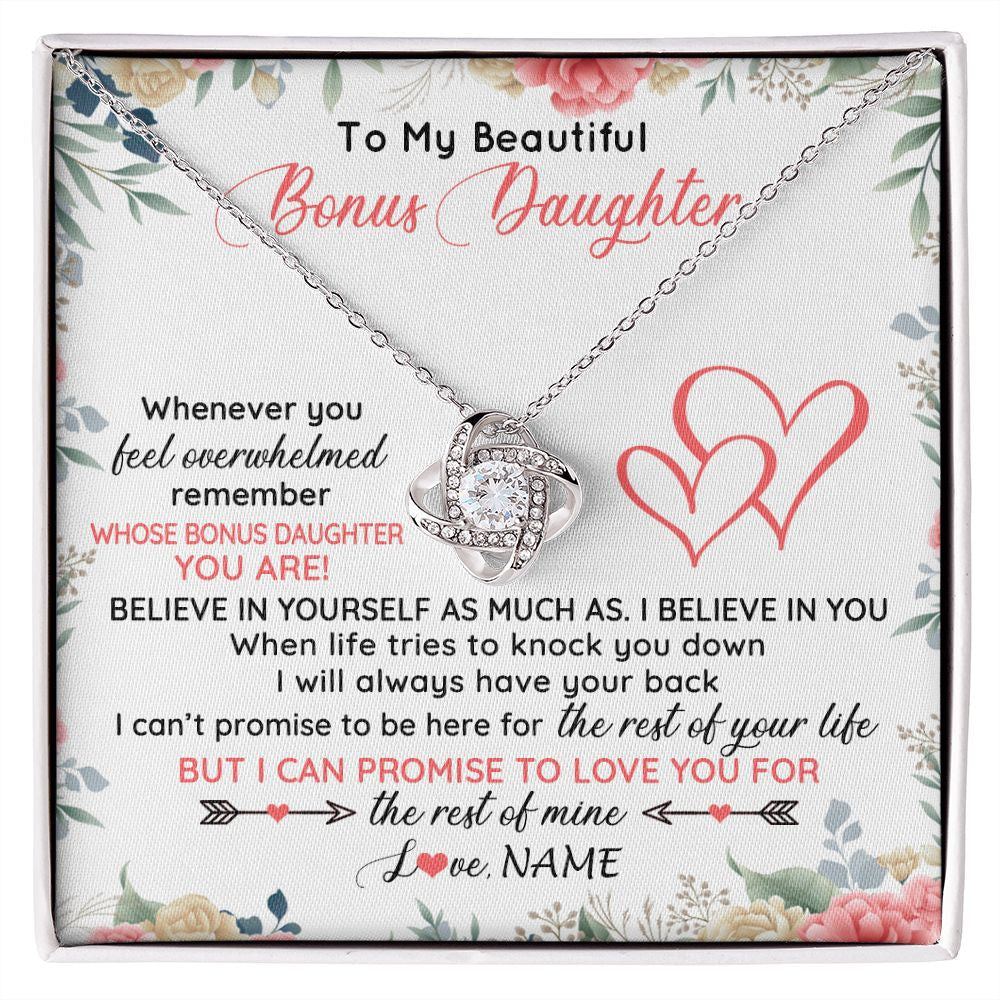 Personalized To My Beautiful Bonus Daughter Necklace From Stepfather Believe In You Stepdaughter Birthday Christmas Jewelry Customized Gift Box Message Card