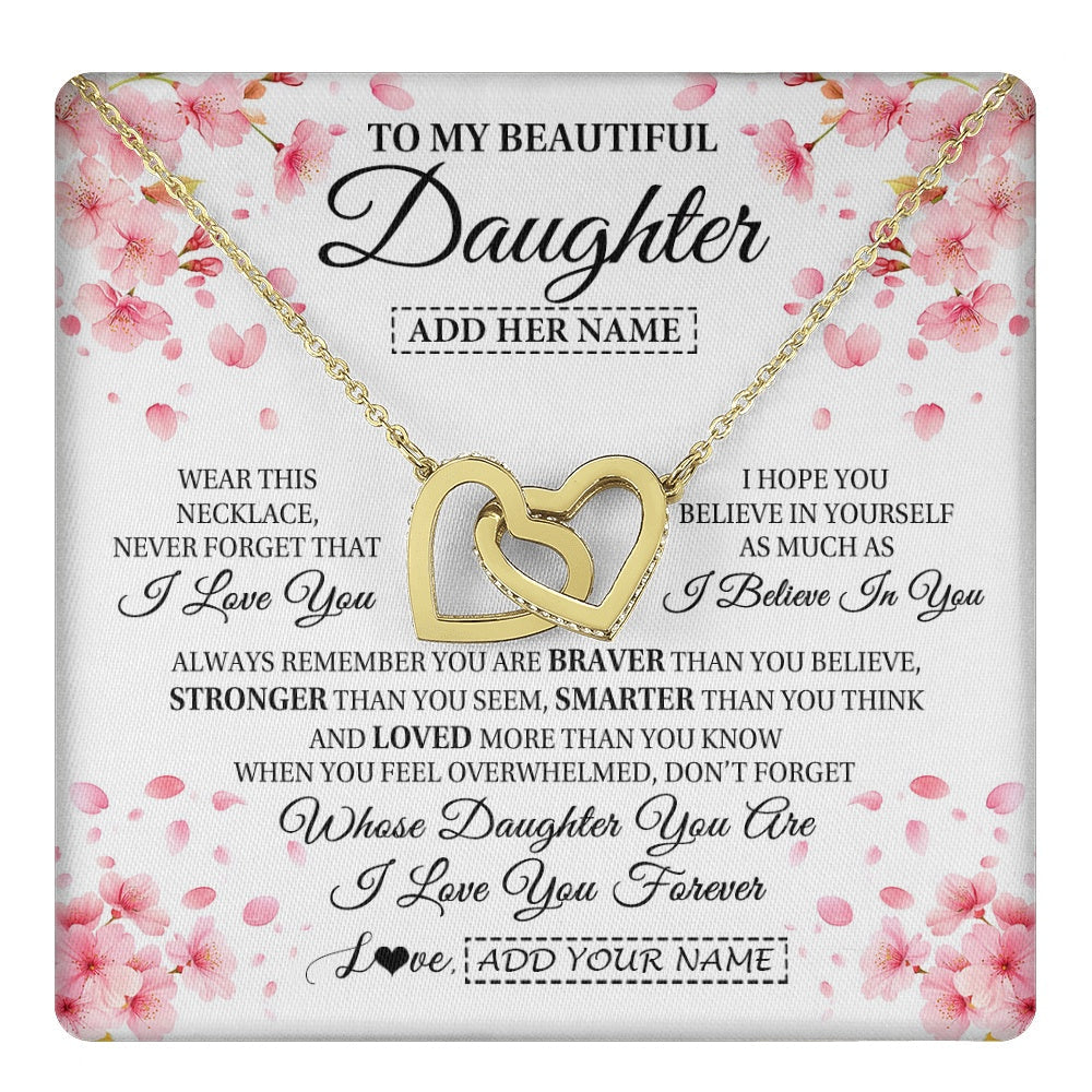 Personalized To My Beautiful Daughter From Mom Dad Mother Father Necklace Never Forget Birthday Gifts For Daughter Gift Christmas Gift Box Message Card