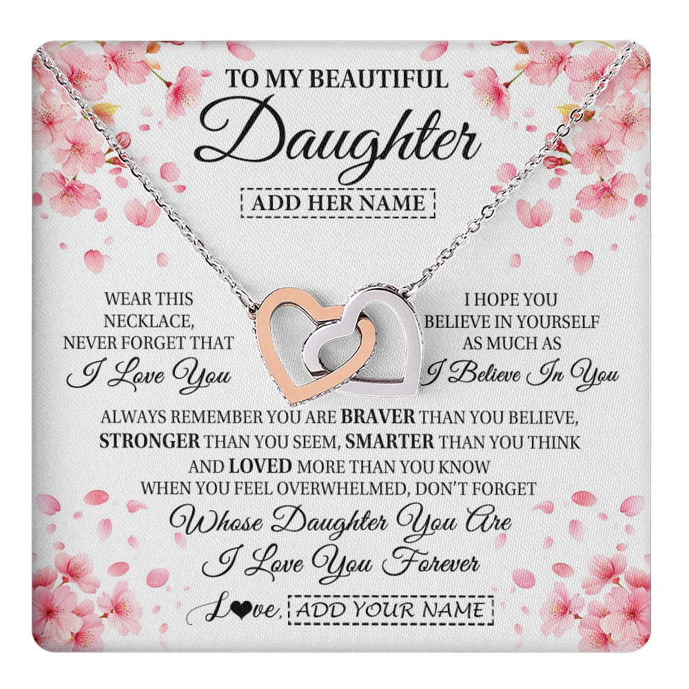 Personalized To My Beautiful Daughter From Mom Dad Mother Father Necklace Never Forget Birthday Gifts For Daughter Gift Christmas Gift Box Message Card