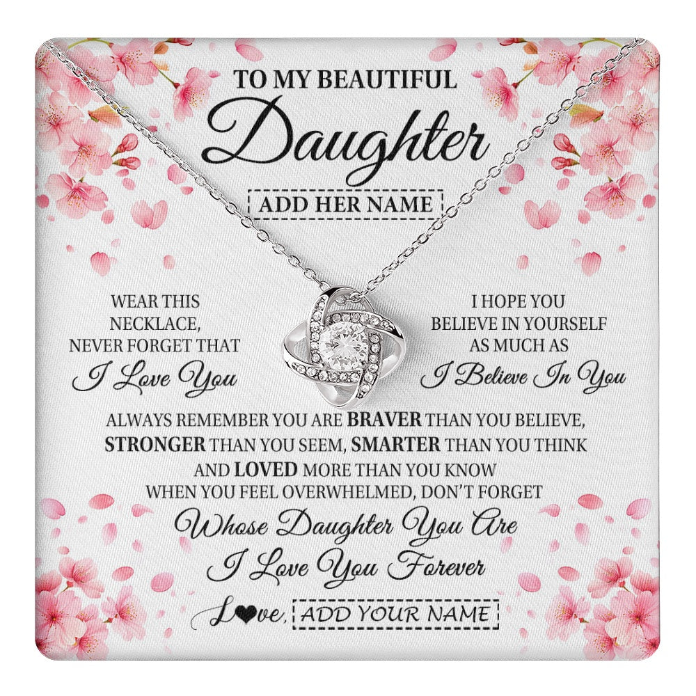 Personalized To My Beautiful Daughter From Mom Dad Mother Father Necklace Never Forget Birthday Gifts For Daughter Gift Christmas Gift Box Message Card