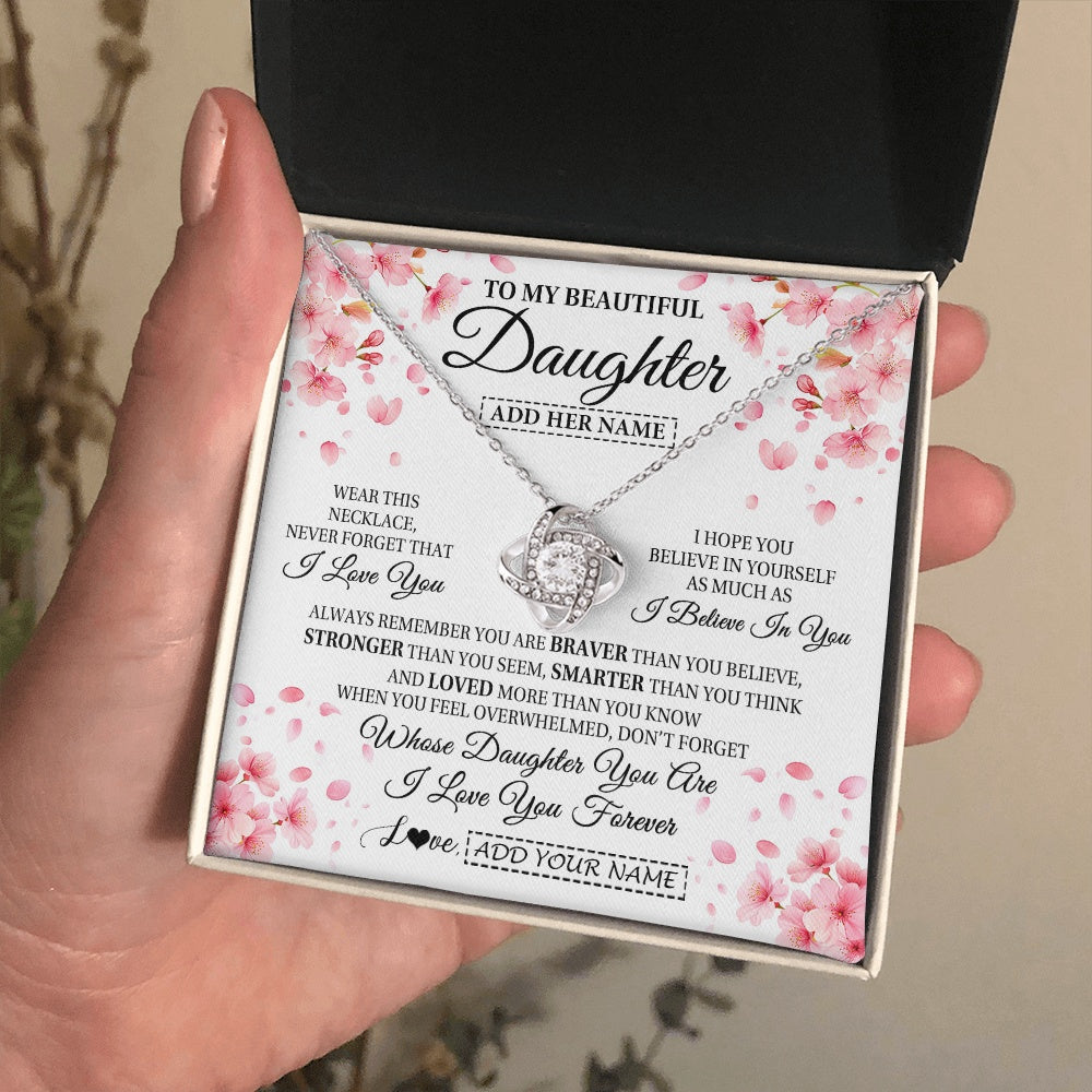 Personalized To My Beautiful Daughter From Mom Dad Mother Father Necklace Never Forget Birthday Gifts For Daughter Gift Christmas Gift Box Message Card