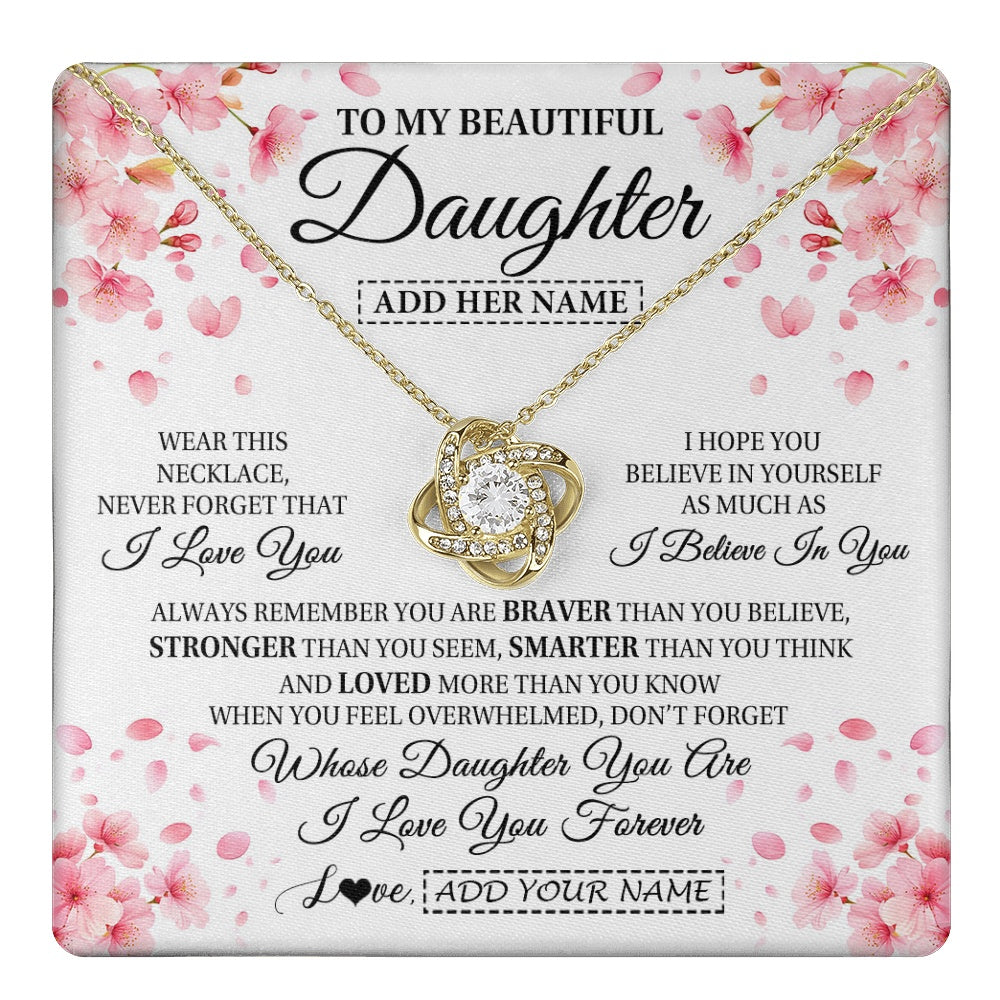 Personalized To My Beautiful Daughter From Mom Dad Mother Father Necklace Never Forget Birthday Gifts For Daughter Gift Christmas Gift Box Message Card