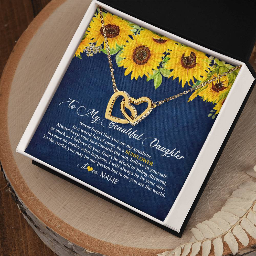 Personalized To My Beautiful Daughter Necklace From Mom Dad Be A Sunflower My Sunshine Daughter Birthday Christmas Jewelry Customized Gift Box Message Card