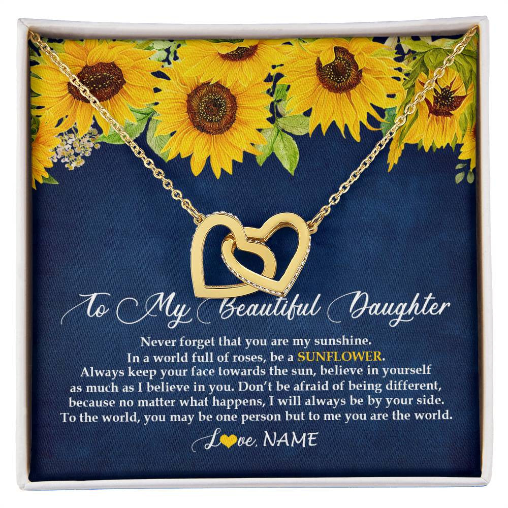 Personalized To My Beautiful Daughter Necklace From Mom Dad Be A Sunflower My Sunshine Daughter Birthday Christmas Jewelry Customized Gift Box Message Card