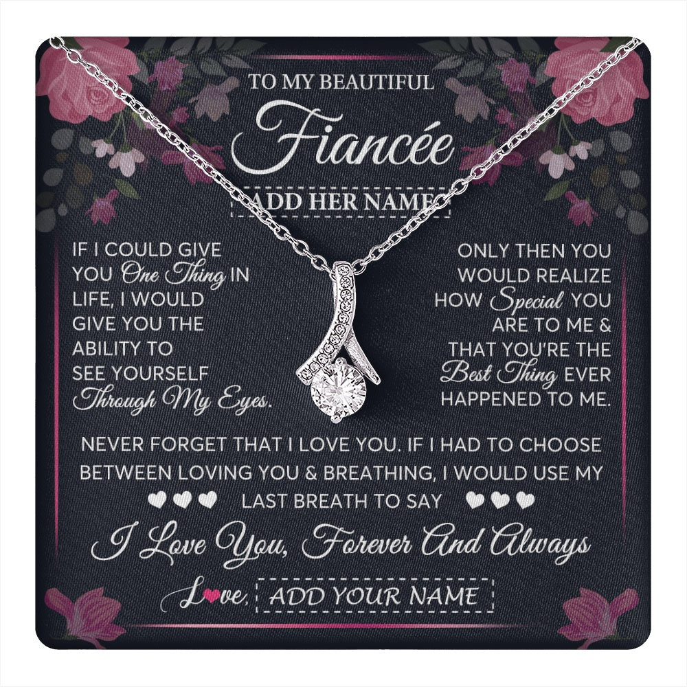 Personalized To My Beautiful Fiancee Necklace From Fiance I Love You Fiancee Gifts Romantic Birthday Valentines Christmas Custom Gift Box Message Card