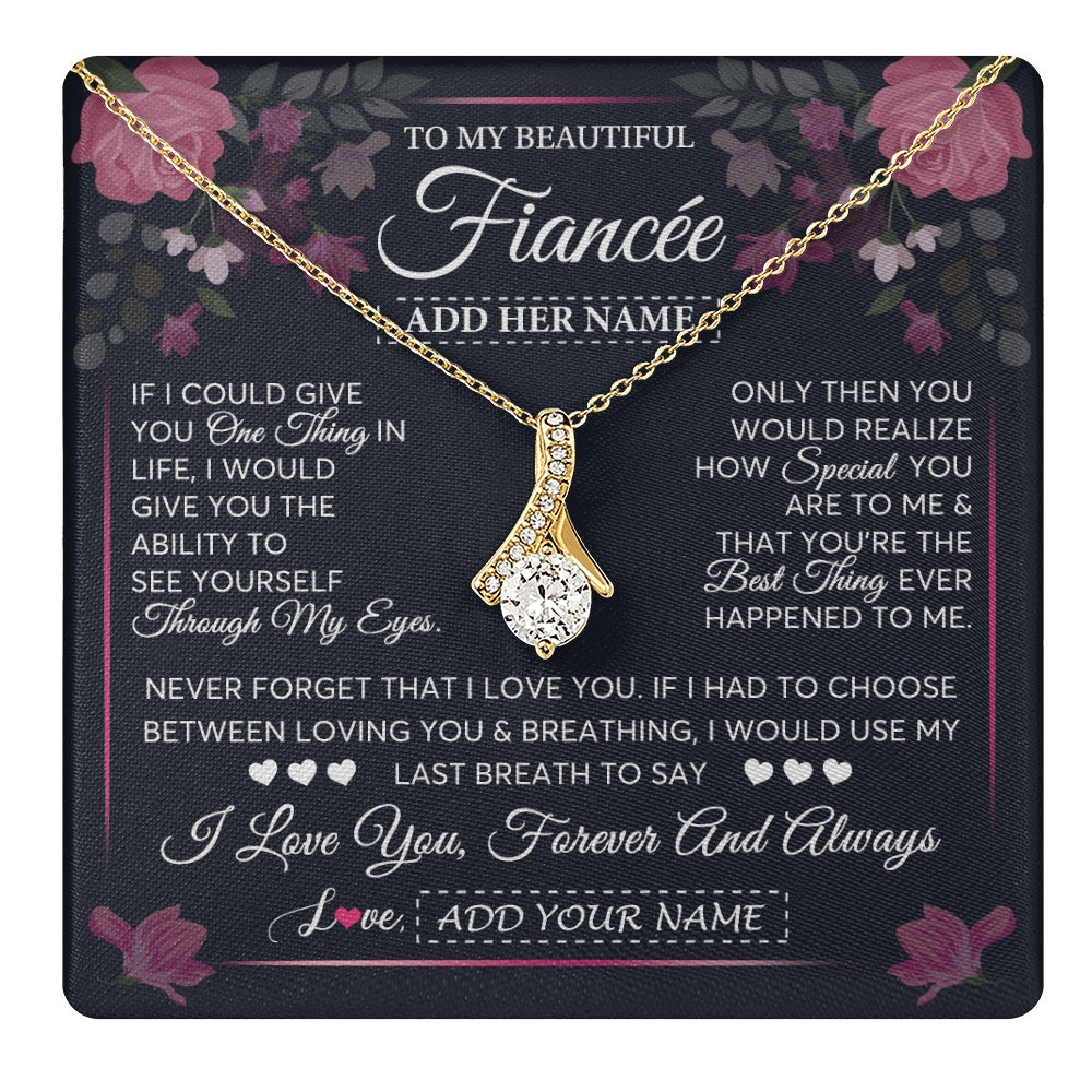 Personalized To My Beautiful Fiancee Necklace From Fiance I Love You Fiancee Gifts Romantic Birthday Valentines Christmas Custom Gift Box Message Card