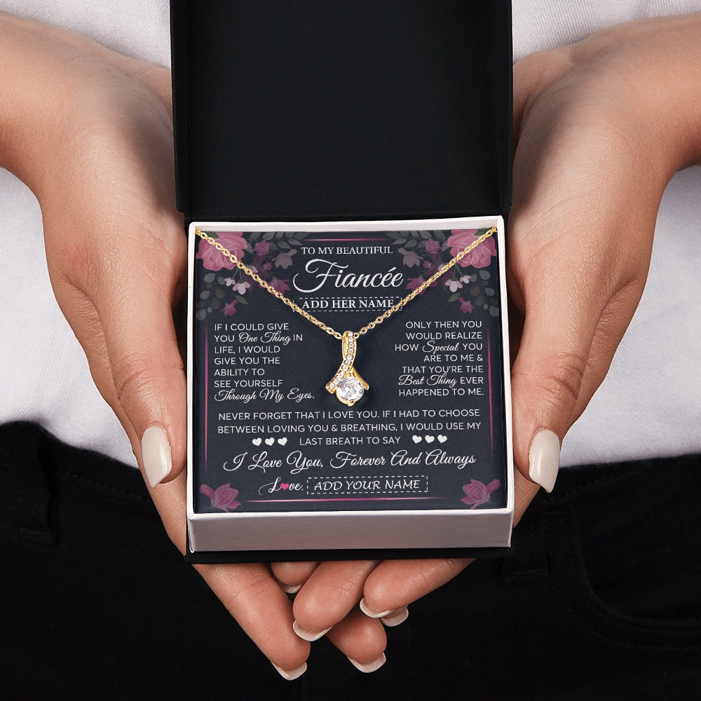 Personalized To My Beautiful Fiancee Necklace From Fiance I Love You Fiancee Gifts Romantic Birthday Valentines Christmas Custom Gift Box Message Card