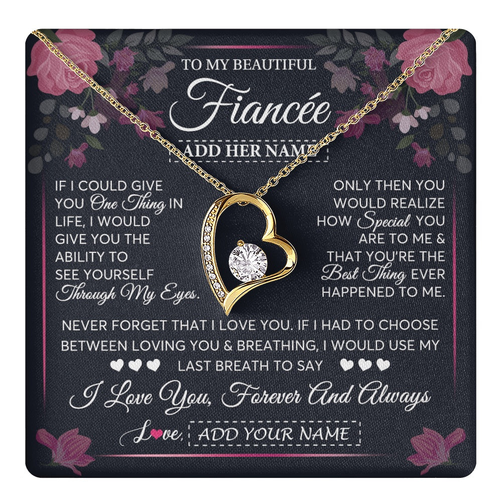 Personalized To My Beautiful Fiancee Necklace From Fiance I Love You Fiancee Gifts Romantic Birthday Valentines Christmas Custom Gift Box Message Card