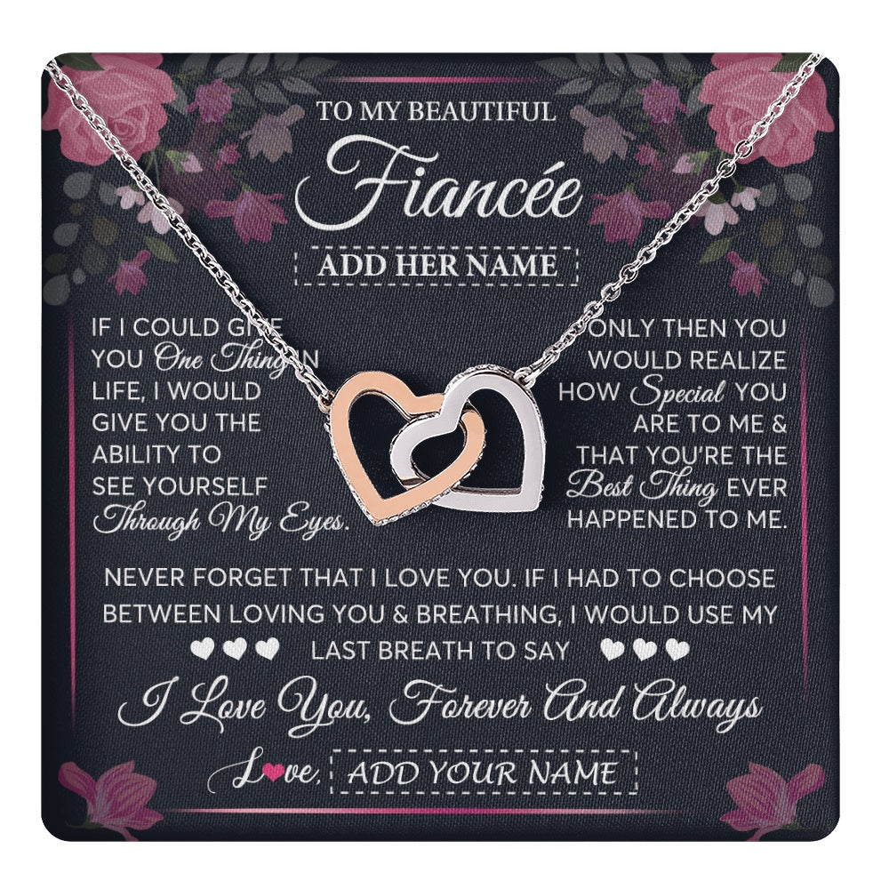 Personalized To My Beautiful Fiancee Necklace From Fiance I Love You Fiancee Gifts Romantic Birthday Valentines Christmas Custom Gift Box Message Card