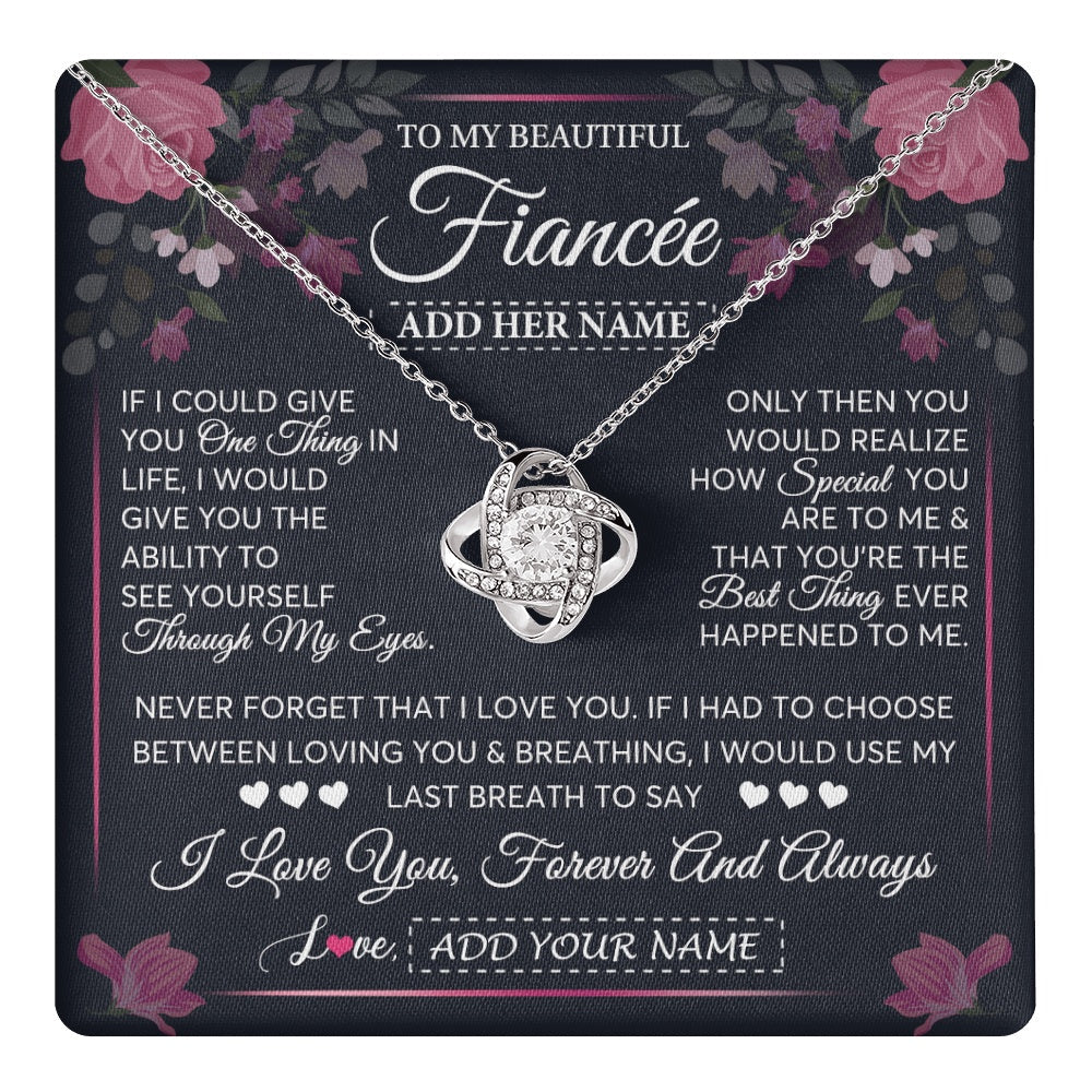 Personalized To My Beautiful Fiancee Necklace From Fiance I Love You Fiancee Gifts Romantic Birthday Valentines Christmas Custom Gift Box Message Card