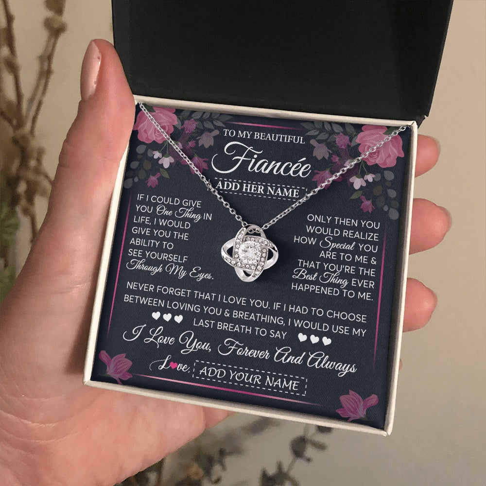 Personalized To My Beautiful Fiancee Necklace From Fiance I Love You Fiancee Gifts Romantic Birthday Valentines Christmas Custom Gift Box Message Card