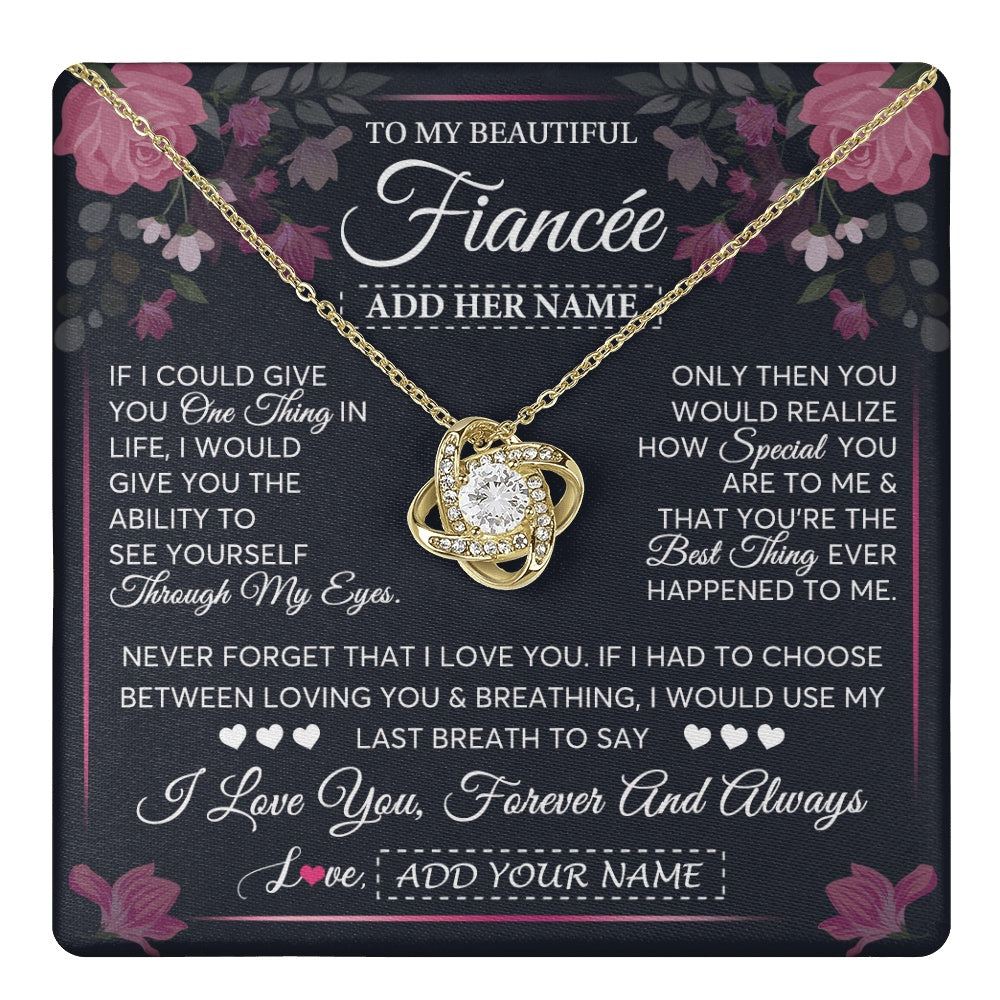 Personalized To My Beautiful Fiancee Necklace From Fiance I Love You Fiancee Gifts Romantic Birthday Valentines Christmas Custom Gift Box Message Card