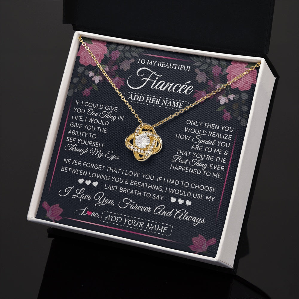 Personalized To My Beautiful Fiancee Necklace From Fiance I Love You Fiancee Gifts Romantic Birthday Valentines Christmas Custom Gift Box Message Card