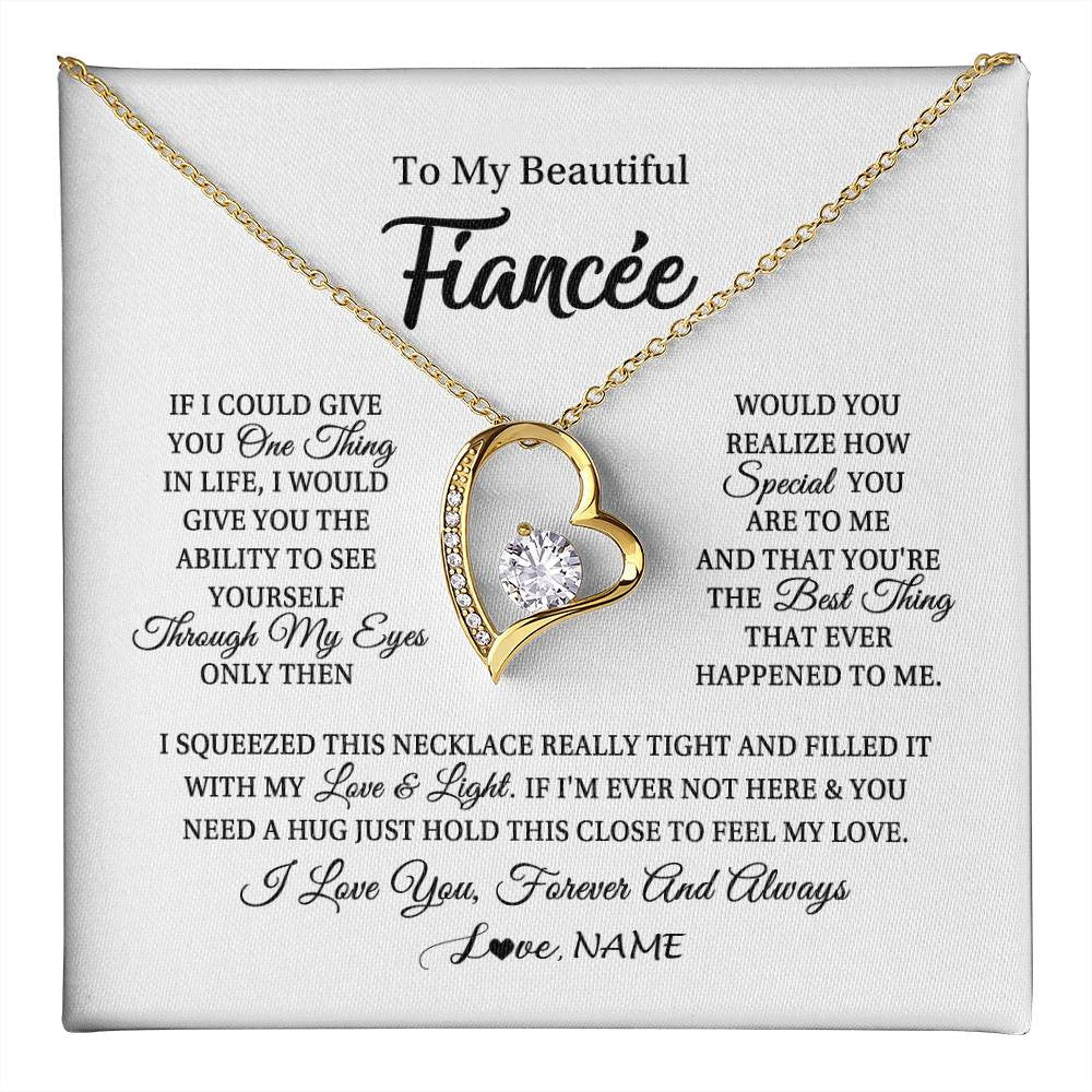 Personalized To My Beautiful Fiancee Necklace From Fiance If I Could Give You Fiancee Birthday Anniversary Christmas Jewelry Customized Gift Box Message Card