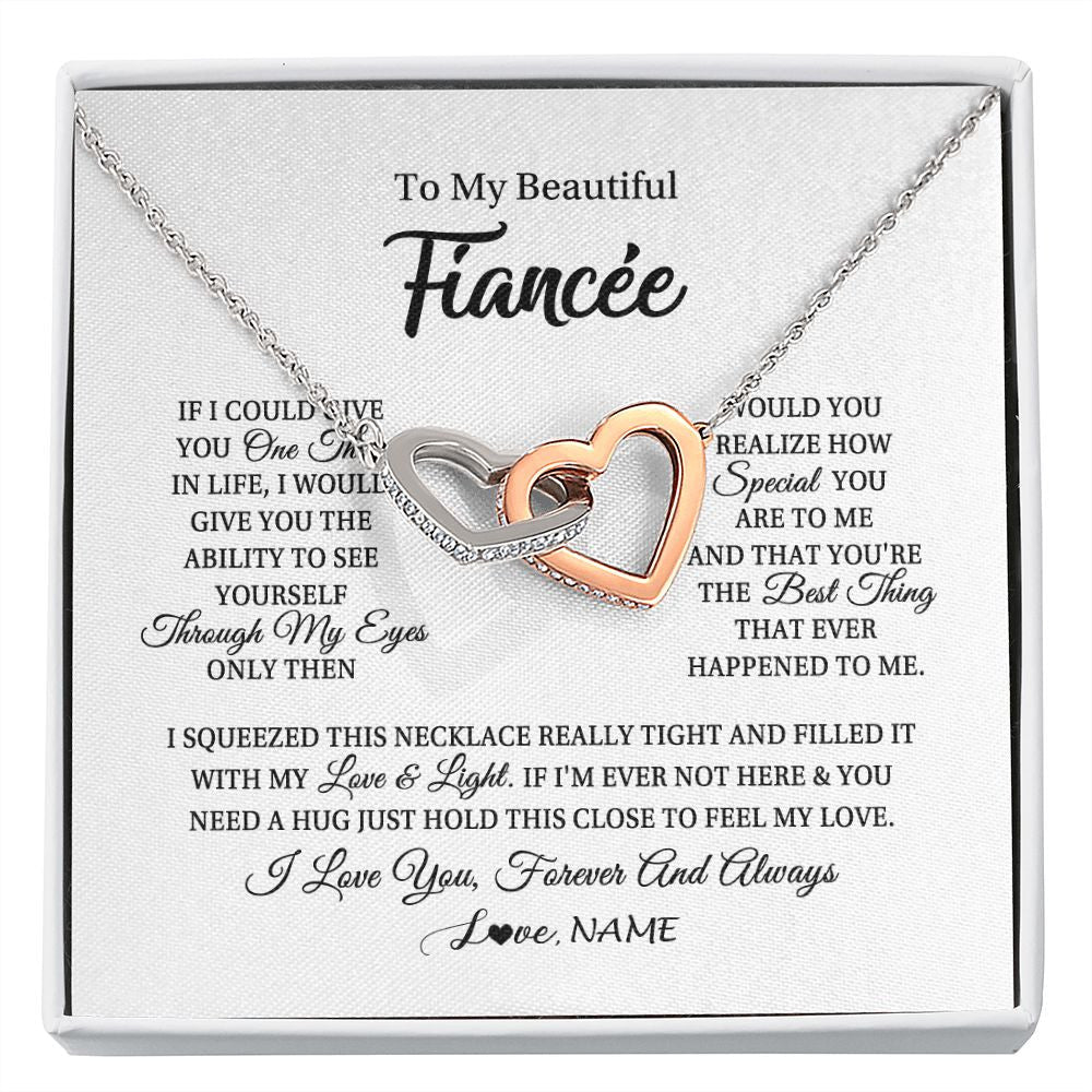 Personalized To My Beautiful Fiancee Necklace From Fiance If I Could Give You Fiancee Birthday Anniversary Christmas Jewelry Customized Gift Box Message Card