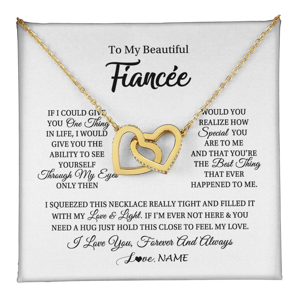 Personalized To My Beautiful Fiancee Necklace From Fiance If I Could Give You Fiancee Birthday Anniversary Christmas Jewelry Customized Gift Box Message Card