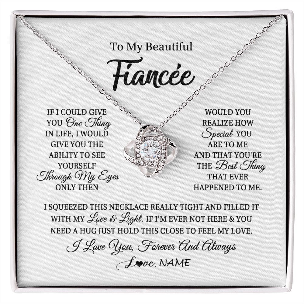 Personalized To My Beautiful Fiancee Necklace From Fiance If I Could Give You Fiancee Birthday Anniversary Christmas Jewelry Customized Gift Box Message Card
