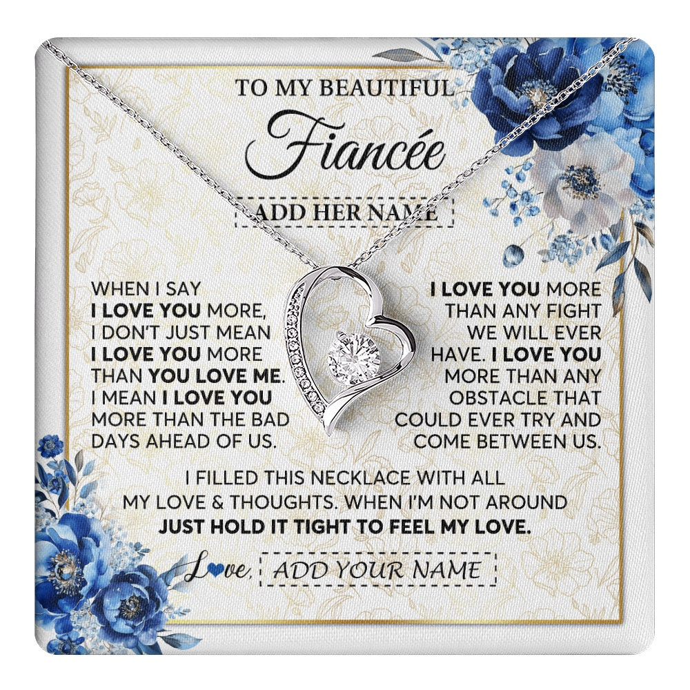 Personalized To My Beautiful Fiancee Necklace From Fiance When I Say Fiancee Gifts Romantic Birthday Valentines Christmas Custom Gift Box Message Card