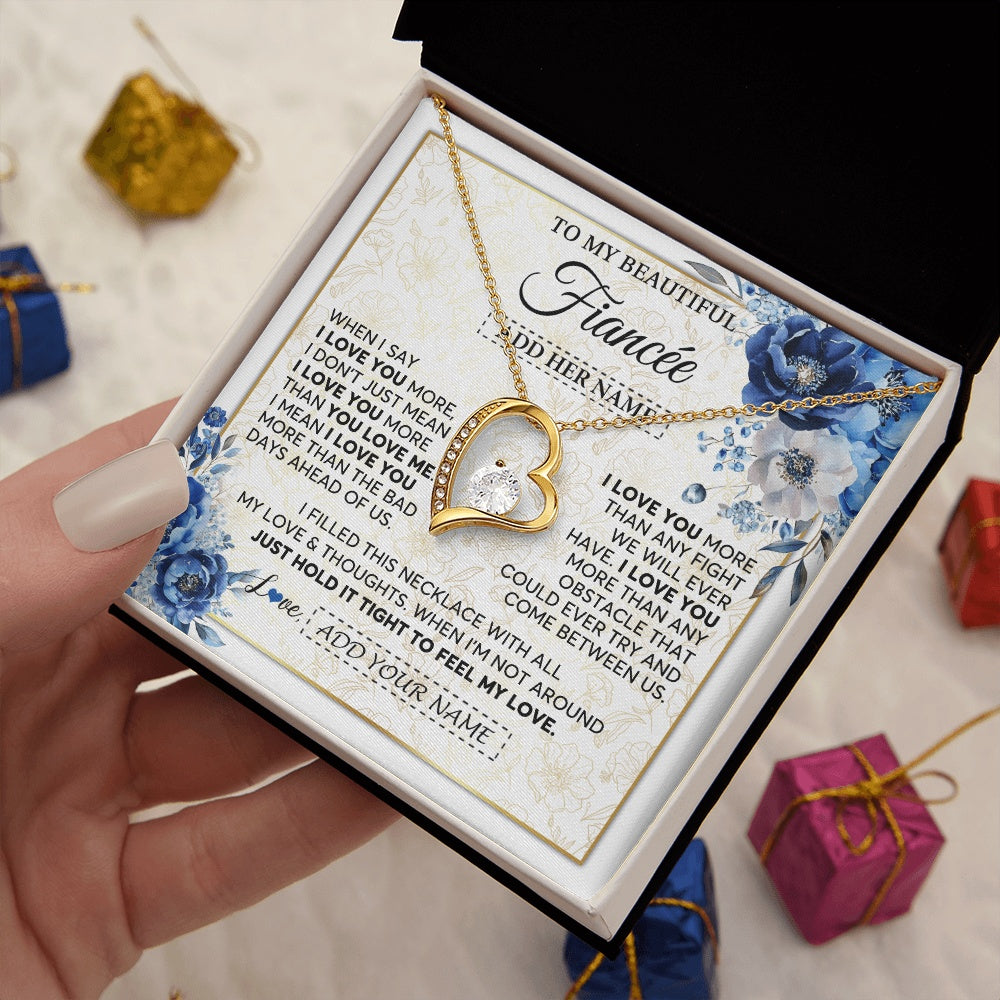 Personalized To My Beautiful Fiancee Necklace From Fiance When I Say Fiancee Gifts Romantic Birthday Valentines Christmas Custom Gift Box Message Card