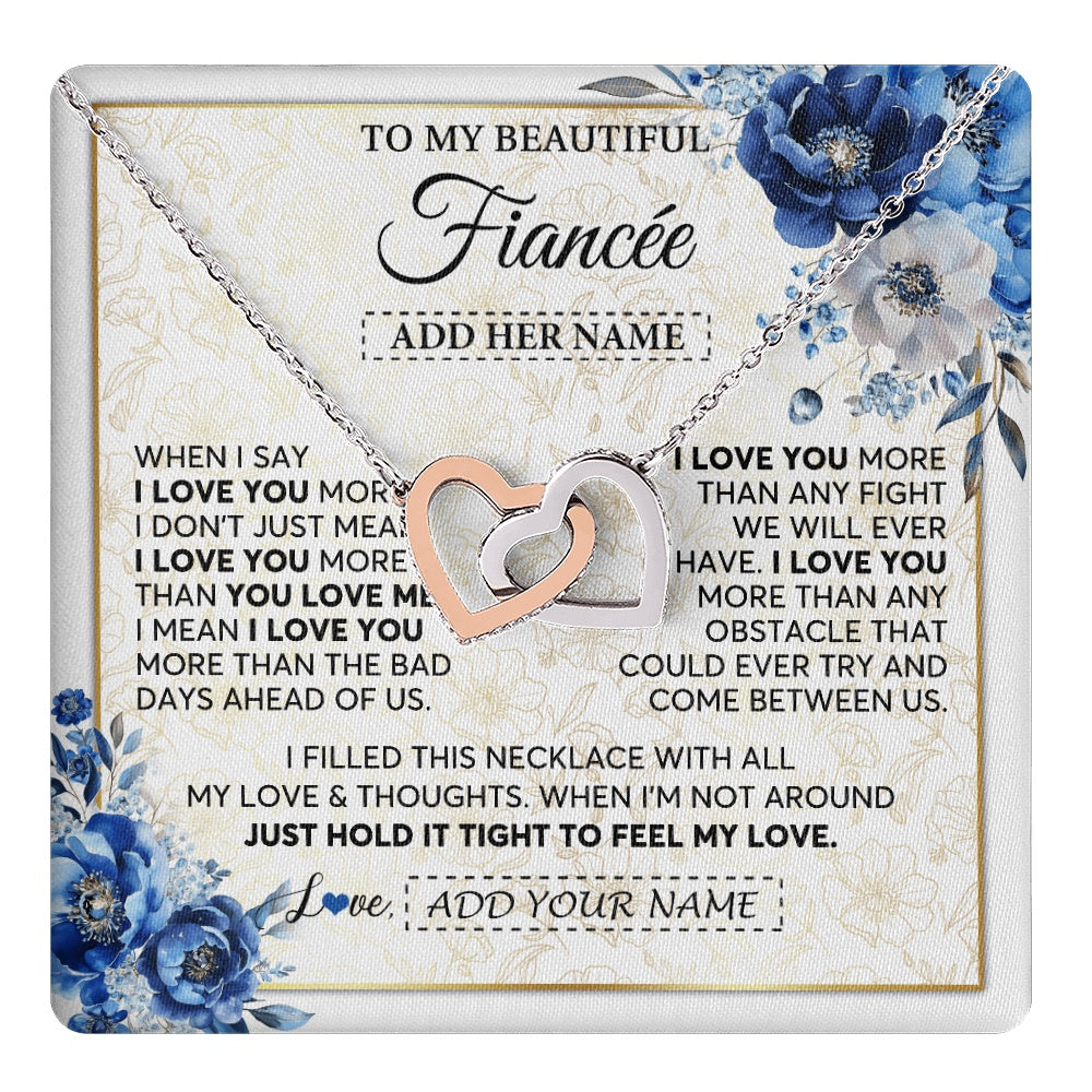 Personalized To My Beautiful Fiancee Necklace From Fiance When I Say Fiancee Gifts Romantic Birthday Valentines Christmas Custom Gift Box Message Card
