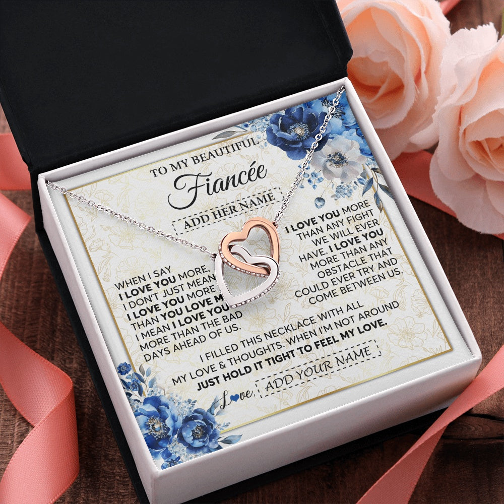 Personalized To My Beautiful Fiancee Necklace From Fiance When I Say Fiancee Gifts Romantic Birthday Valentines Christmas Custom Gift Box Message Card