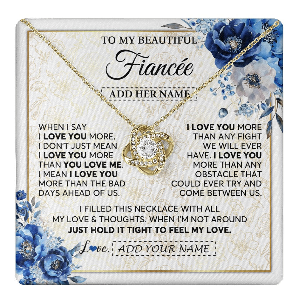 Personalized To My Beautiful Fiancee Necklace From Fiance When I Say Fiancee Gifts Romantic Birthday Valentines Christmas Custom Gift Box Message Card