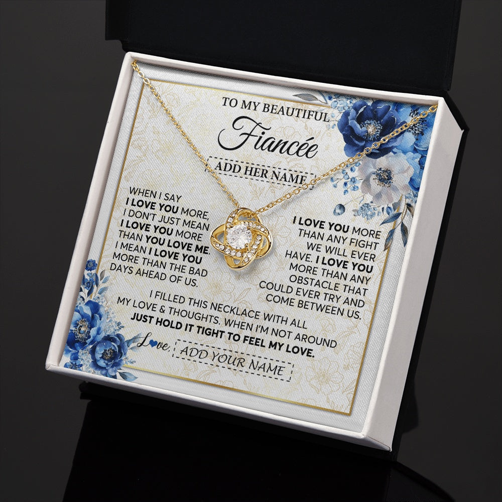 Personalized To My Beautiful Fiancee Necklace From Fiance When I Say Fiancee Gifts Romantic Birthday Valentines Christmas Custom Gift Box Message Card