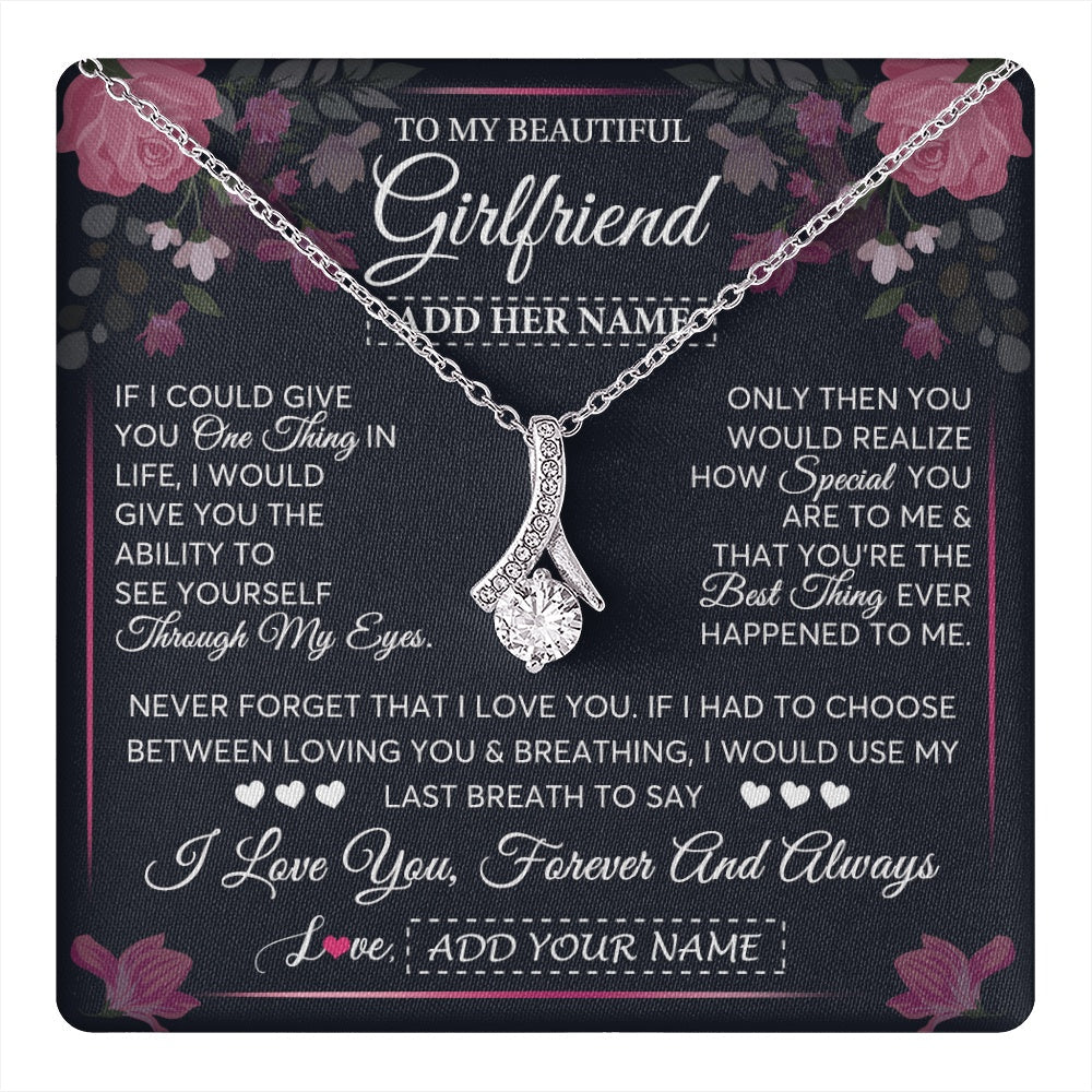 Personalized To My Beautiful Girlfriend Necklace I Love You Girlfriend Gifts Romantic Birthday Gifts Valentines Christmas Custom Gift Box Message Card