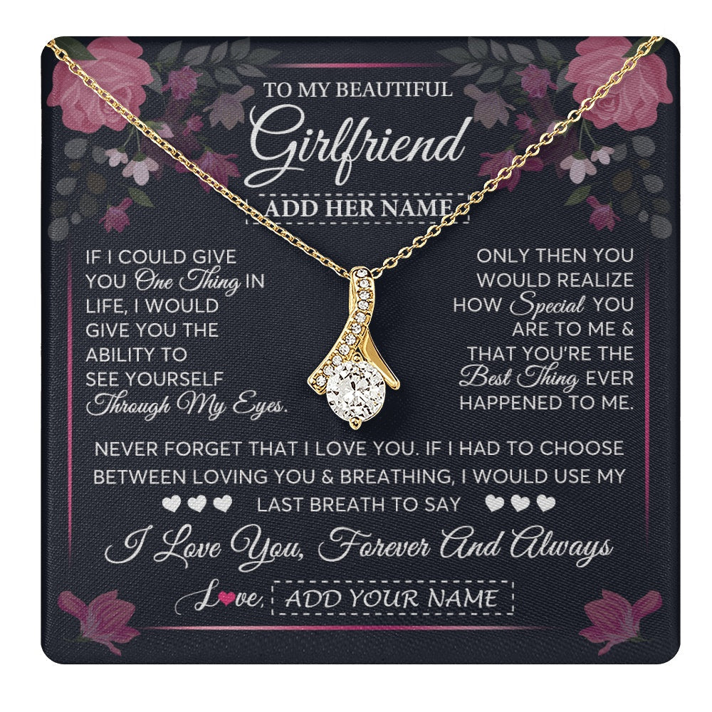 Personalized To My Beautiful Girlfriend Necklace I Love You Girlfriend Gifts Romantic Birthday Gifts Valentines Christmas Custom Gift Box Message Card