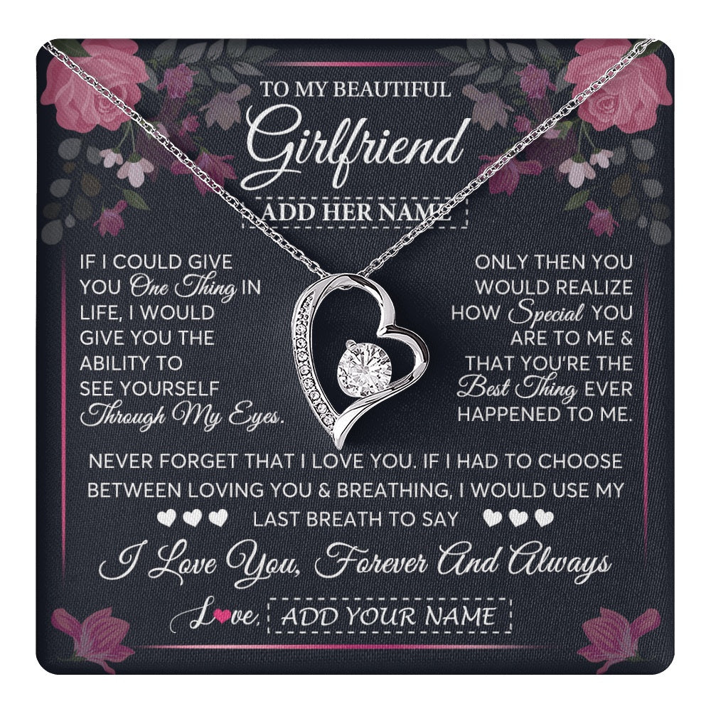 Personalized To My Beautiful Girlfriend Necklace I Love You Girlfriend Gifts Romantic Birthday Gifts Valentines Christmas Custom Gift Box Message Card