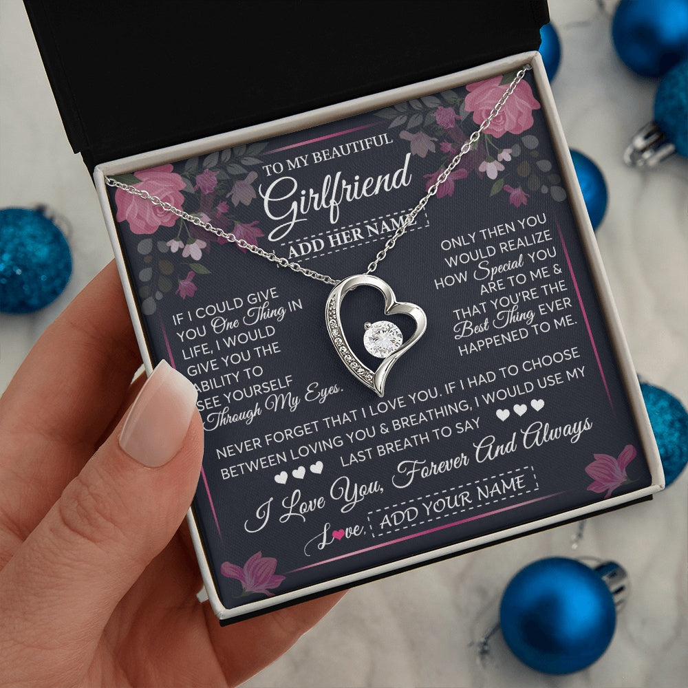 Personalized To My Beautiful Girlfriend Necklace I Love You Girlfriend Gifts Romantic Birthday Gifts Valentines Christmas Custom Gift Box Message Card