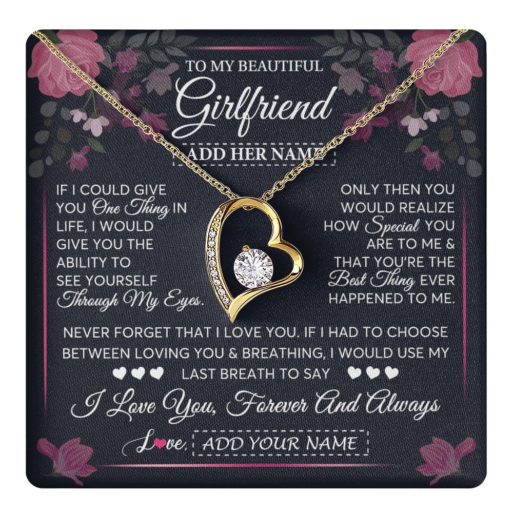 Personalized To My Beautiful Girlfriend Necklace I Love You Girlfriend Gifts Romantic Birthday Gifts Valentines Christmas Custom Gift Box Message Card