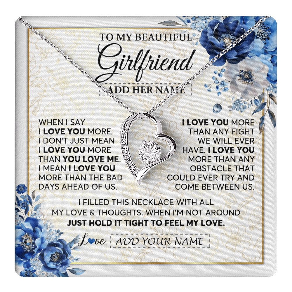 Personalized To My Beautiful Girlfriend Necklace When I Say Girlfriend Gifts Romantic Birthday Gifts Valentines Christmas Custom Gift Box Message Card