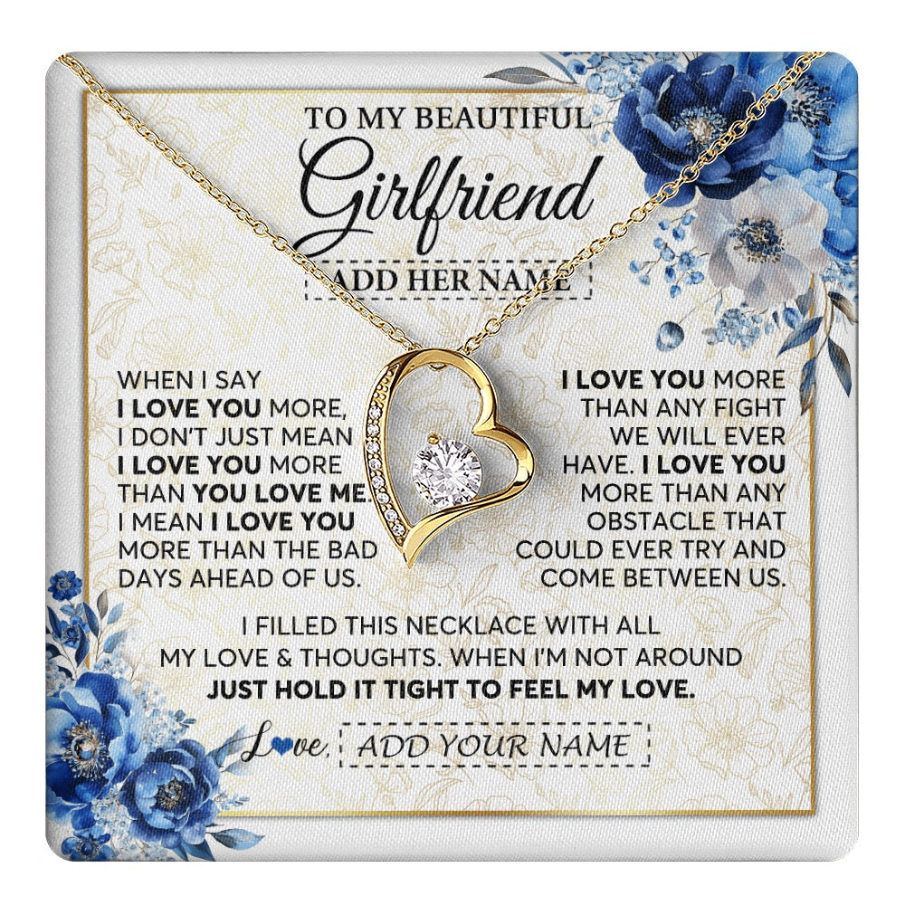 Personalized To My Beautiful Girlfriend Necklace When I Say Girlfriend Gifts Romantic Birthday Gifts Valentines Christmas Custom Gift Box Message Card