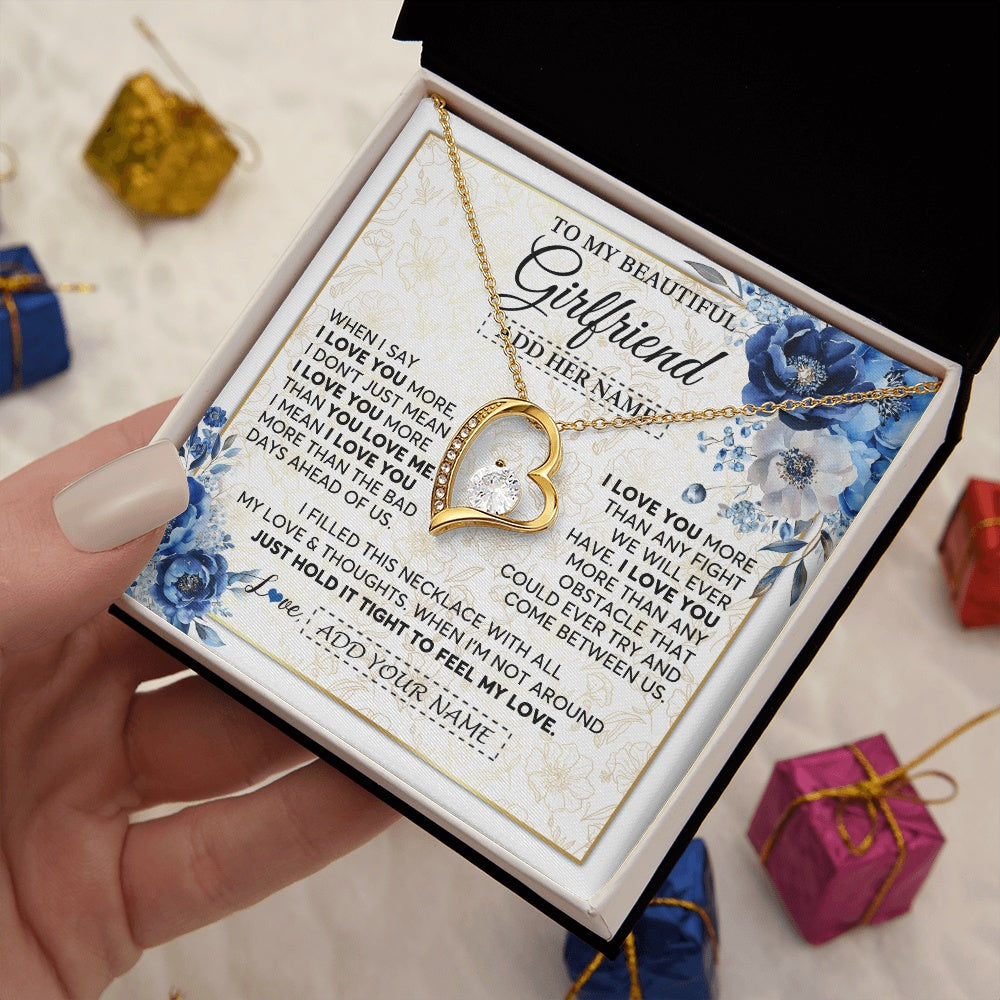 Personalized To My Beautiful Girlfriend Necklace When I Say Girlfriend Gifts Romantic Birthday Gifts Valentines Christmas Custom Gift Box Message Card